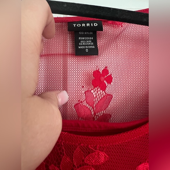 Torrid Holiday Lace Top with Matching Cami - Picture 3 of 5